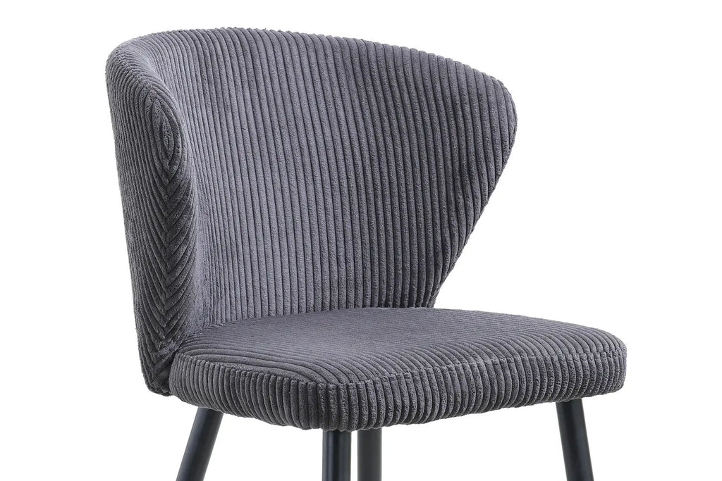 Chaise de salle à manger TONYO Gris velours côtelé – 54 x 55 cm | TIKAYLA