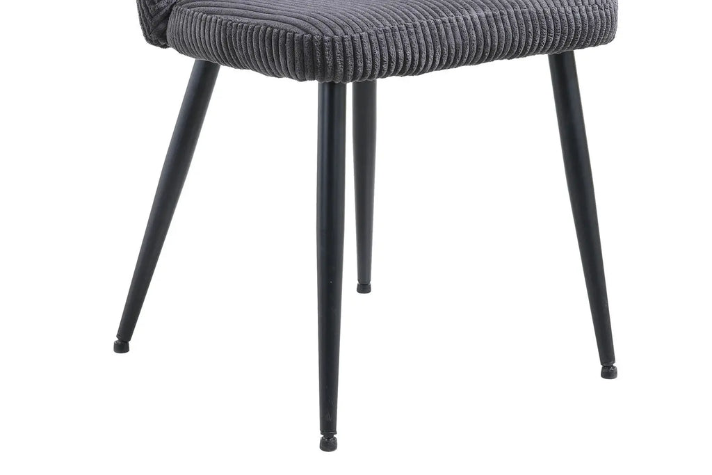 Chaise de salle à manger TONYO Gris velours côtelé – 54 x 55 cm | TIKAYLA