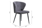 Chaise de salle à manger TONYO Gris velours côtelé – 54 x 55 cm | TIKAYLA
