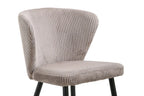 Chaise de salle à manger TONYO Sable velours côtelé – 54 x 55 cm | TIKAYLA