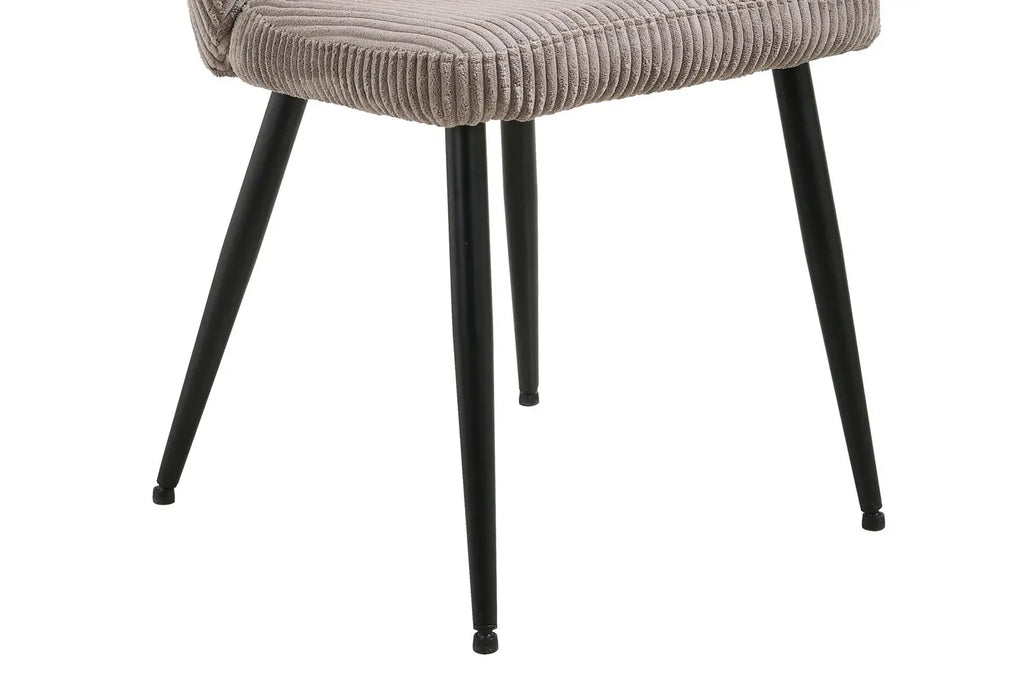 Chaise de salle à manger TONYO Sable velours côtelé – 54 x 55 cm | TIKAYLA