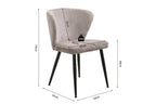 Chaise de salle à manger TONYO Sable velours côtelé – 54 x 55 cm | TIKAYLA