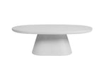 Table Basse Ovale Effet Ciment Ecru TAVINA - 120 cm ROUSSEAU