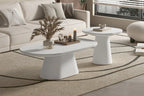 Table Basse Ovale Effet Ciment Ecru TAVINA - 55 cm ROUSSEAU