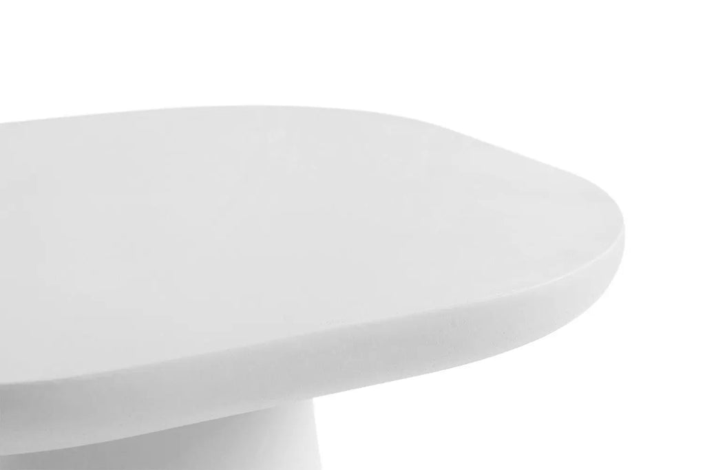 Table Basse Ovale Effet Ciment Ecru TAVINA - 55 cm ROUSSEAU
