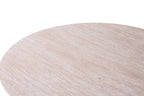Table basse ovale LYANE effet travertin beige - 120 cm - ROUSSEAU chez TIKAYLA