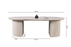 Table basse ovale LYANE effet travertin beige - 120 cm - ROUSSEAU chez TIKAYLA