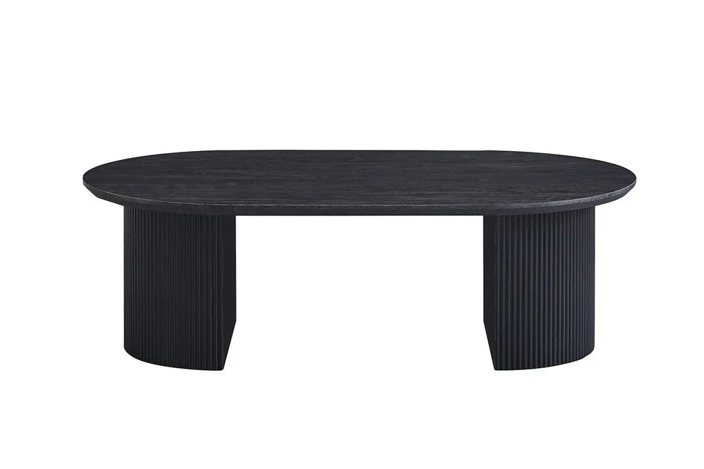 Table basse ovale LYANE effet brun foncé - 120 cm - ROUSSEAU chez TIKAYLA