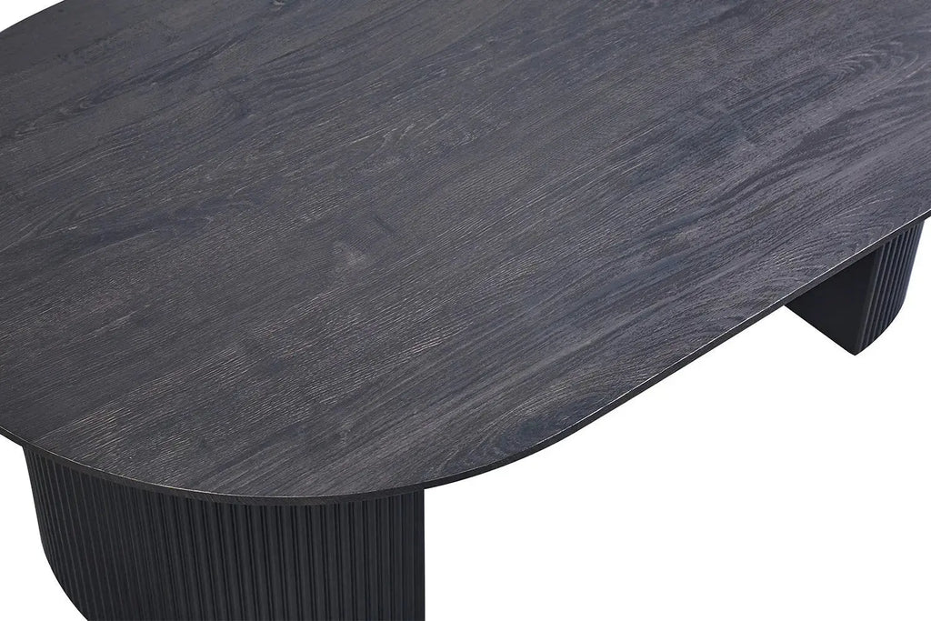 Table basse ovale LYANE effet brun foncé - 120 cm - ROUSSEAU chez TIKAYLA