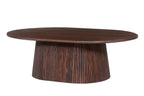 Table basse ovale MAYGA en manguier brun foncé - 120 cm chez TIKAYLA