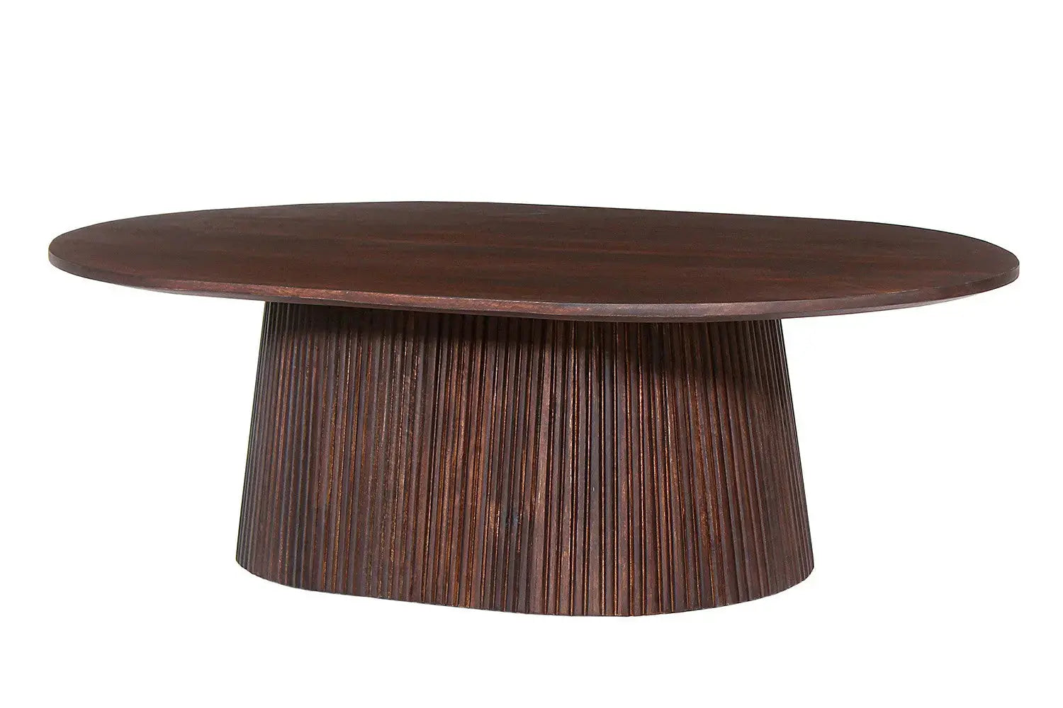 Table basse ovale MAYGA en manguier brun foncé - 120 cm - ROUSSEAU chez TIKAYLA