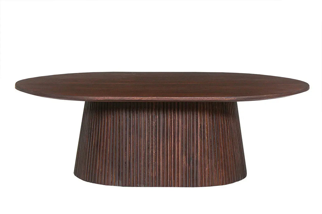 Table basse ovale MAYGA en manguier brun foncé - 120 cm - ROUSSEAU chez TIKAYLA