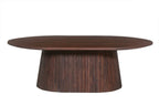 Table basse ovale MAYGA en manguier brun foncé - 120 cm chez TIKAYLA