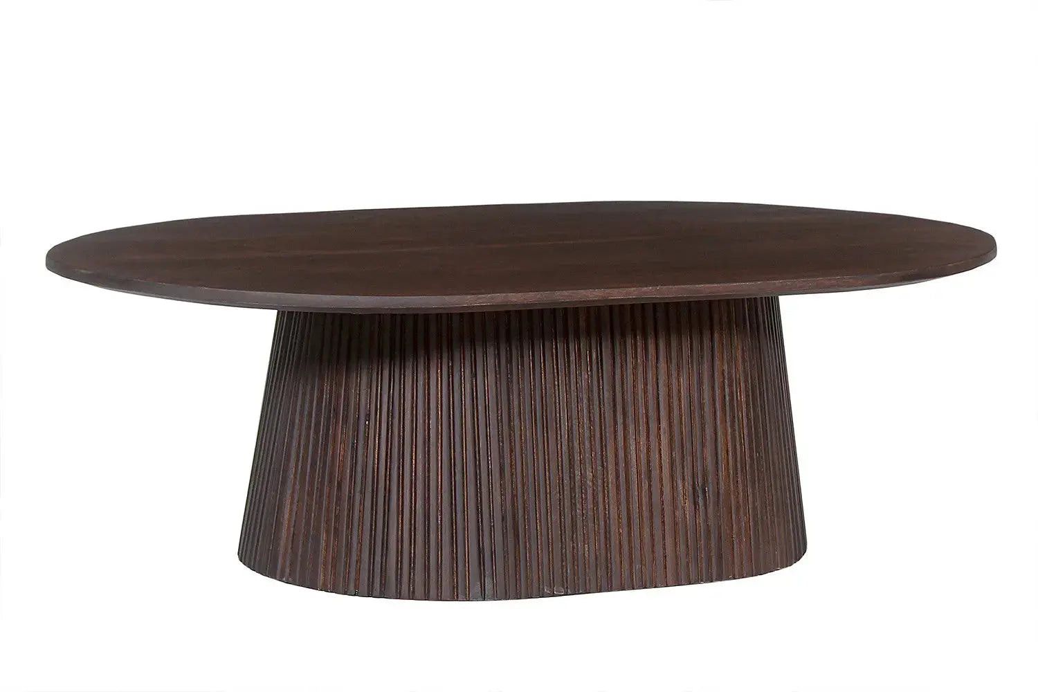 Table basse ovale MAYGA en manguier brun foncé - 120 cm - ROUSSEAU chez TIKAYLA