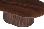 Table basse ovale MAYGA en manguier brun foncé - 120 cm chez TIKAYLA