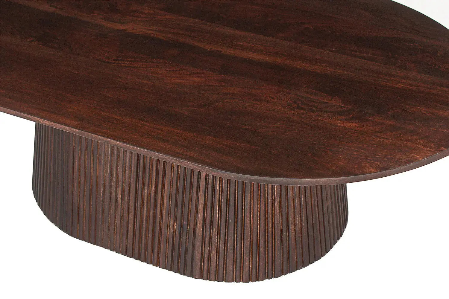 Table basse ovale MAYGA en manguier brun foncé - 120 cm - ROUSSEAU chez TIKAYLA