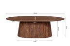 Table basse ovale MAYGA en manguier brun clair - 120 cm