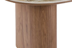 Table basse ovale AVORA en pierre brillante beige - 120 x 60 cm | TIKAYLA
