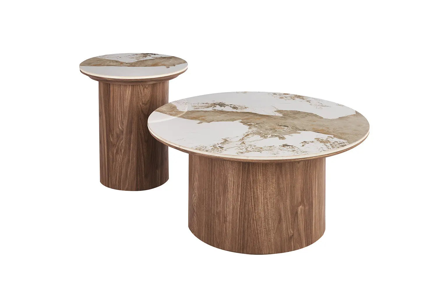 Table basse ronde AVORA vue de dessus diametre 80 cm