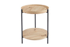 Table Basse Ronde Effet Chêne Vieilli DALYNA avec des pieds en acier noir - 45 cm ROUSSEAU