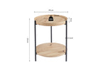 Table Basse Ronde Effet Chêne Vieilli DALYNA avec des pieds en acier noir - 45 cm ROUSSEAU