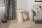 Table Basse Ronde Effet Chêne Vieilli LUKA - 45 cm ROUSSEAU