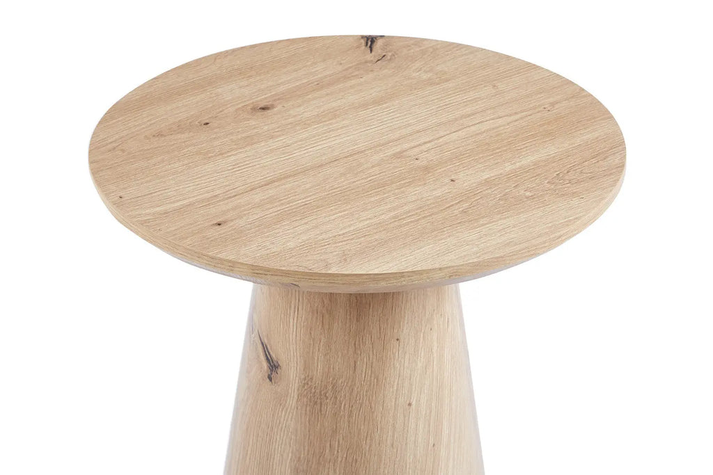Table Basse Ronde Effet Chêne Vieilli LUKA - 45 cm ROUSSEAU