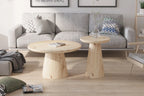 Table Basse Ronde Effet Chêne Vieilli LUKA - 80 cm ROUSSEAU