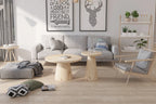 Table Basse Ronde Effet Chêne Vieilli LUKA - 80 cm ROUSSEAU