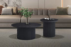 Table basse ronde LYANE effet brun foncé, 50 cm - TIKAYLA
