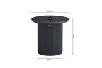 Table basse ronde LYANE effet brun foncé, ambiance salon - TIKAYLA