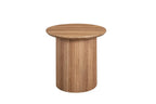 Table basse ronde LYANE effet chêne vieilli, détail plateau - TIKAYLA