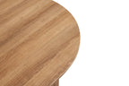 Table basse ronde LYANE effet chêne vieilli, vue de côté - TIKAYLA