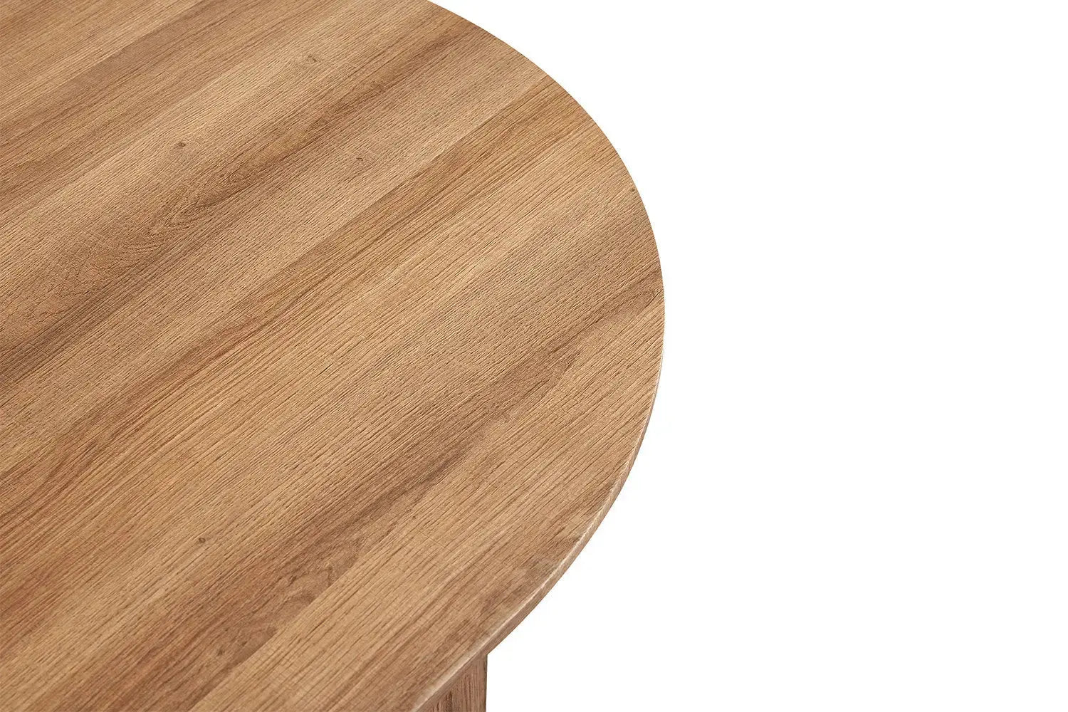 Table basse ronde LYANE effet chêne vieilli, vue de côté - TIKAYLA