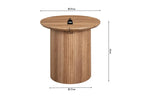 Table basse ronde LYANE effet chêne vieilli, piètement - TIKAYLA