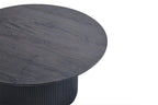 Table basse ronde LYANE effet brun foncé, 80 cm détail - TIKAYLA