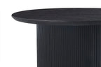 Table basse ronde LYANE effet brun foncé, 80 cm vue de côté - TIKAYLA