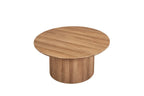 Table basse ronde LYANE effet chêne vieilli, 80 cm détail - TIKAYLA
