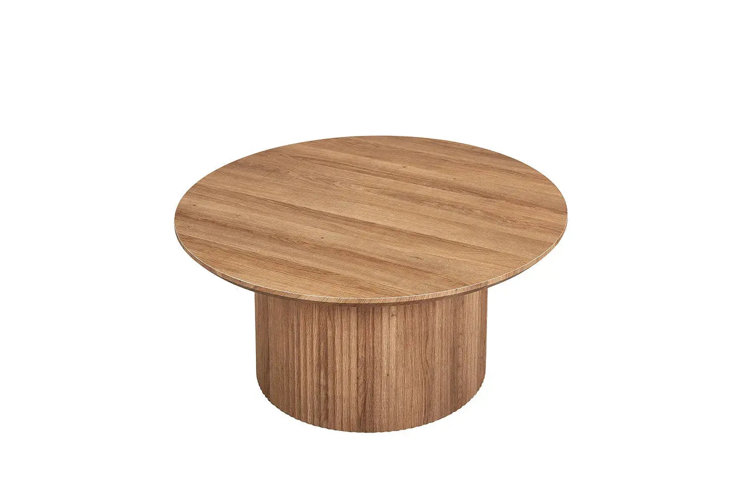 Table basse ronde LYANE effet chêne vieilli, 80 cm détail - TIKAYLA