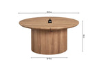 Table basse ronde LYANE effet chêne vieilli, 80 cm piètement - TIKAYLA