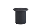 Table basse ronde LYANE effet brun foncé en situation - TIKAYLA