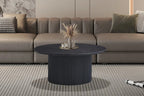Table basse ronde LYANE effet brun foncé, 80 cm - TIKAYLA
