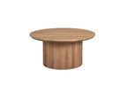 Table basse ronde LYANE effet chêne vieilli en situation - TIKAYLA