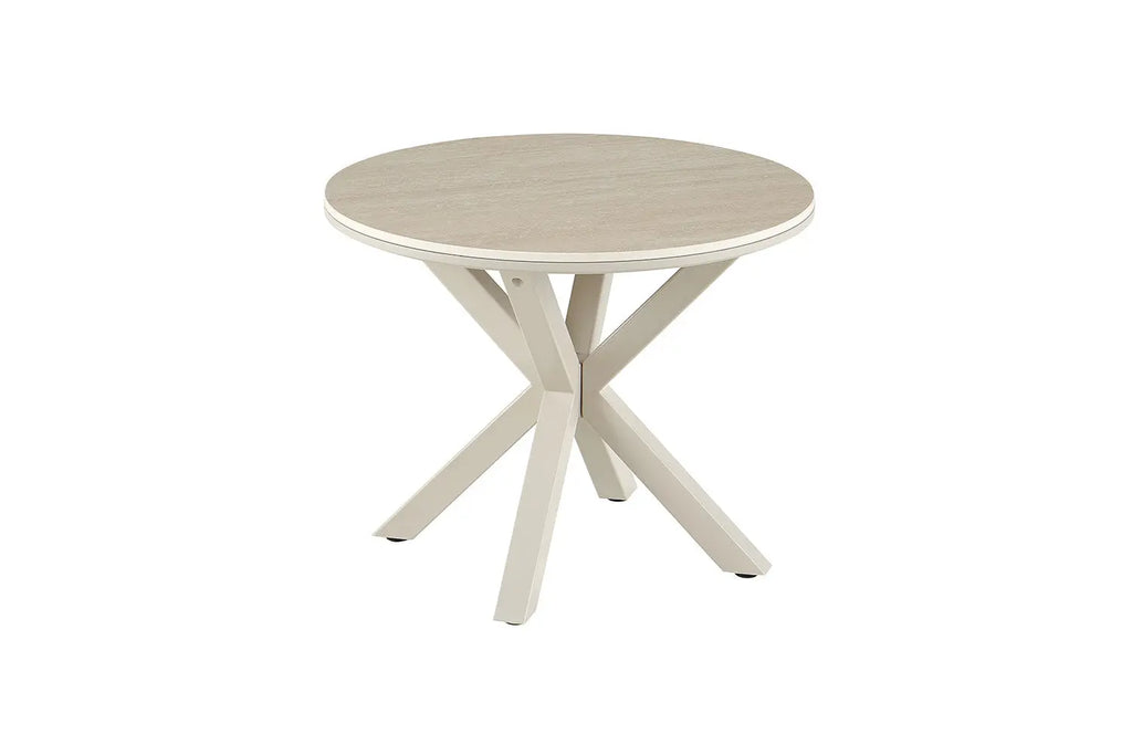 Piètement en croix de la table basse ronde NOAH