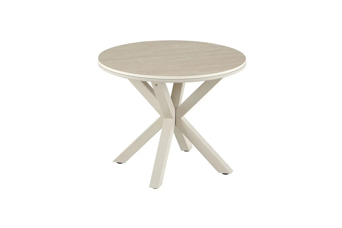 Piètement en croix de la table basse ronde NOAH