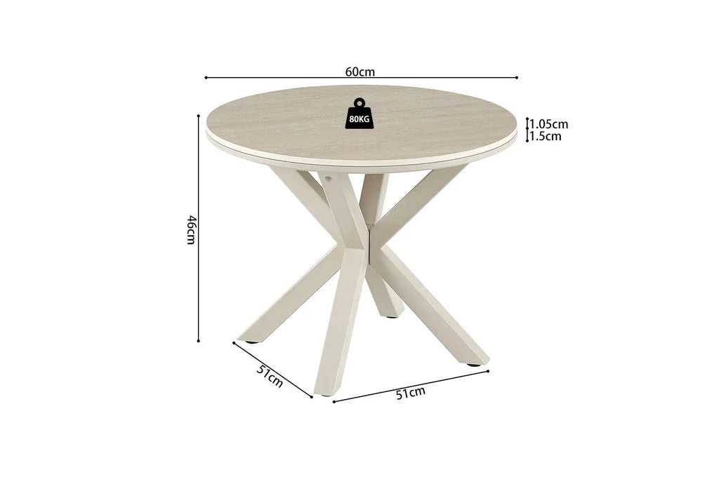 Schéma coté de la table basse ronde NOAH Ø 60 x 46 cm