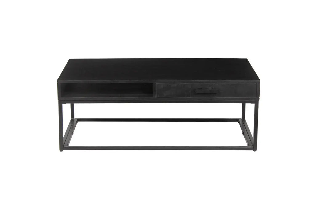 Table basse de salon avec tiroir AYORA noir - 110 cm - ROUSSEAU chez TIKAYLA