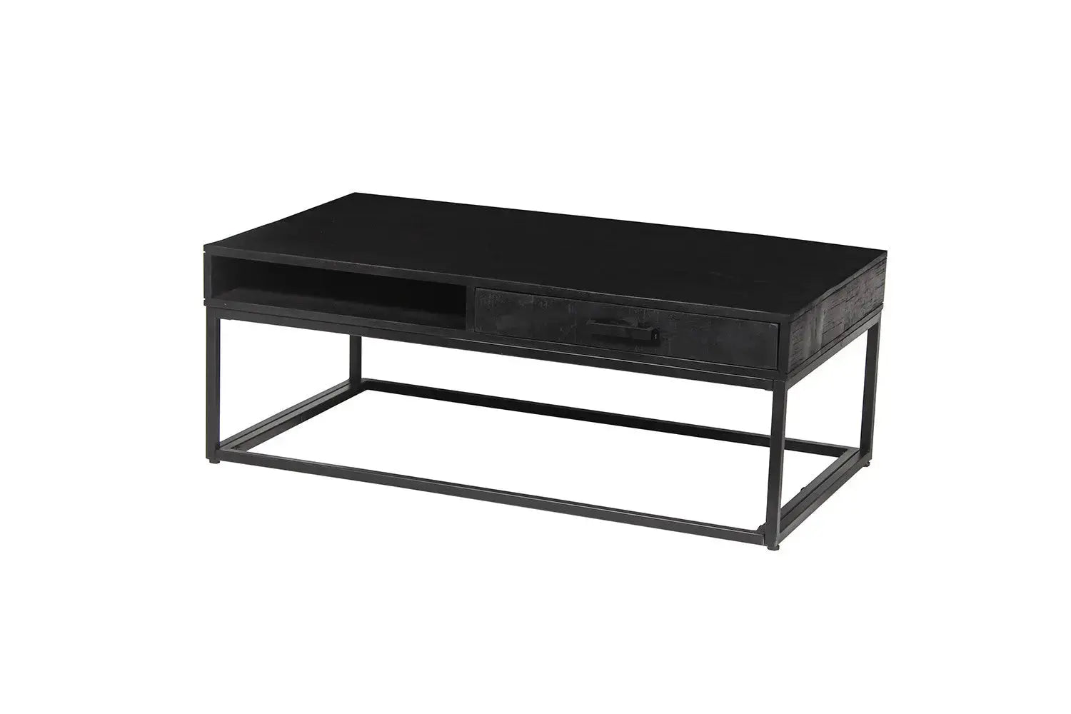 Table basse de salon avec tiroir AYORA noir - 110 cm - ROUSSEAU chez TIKAYLA