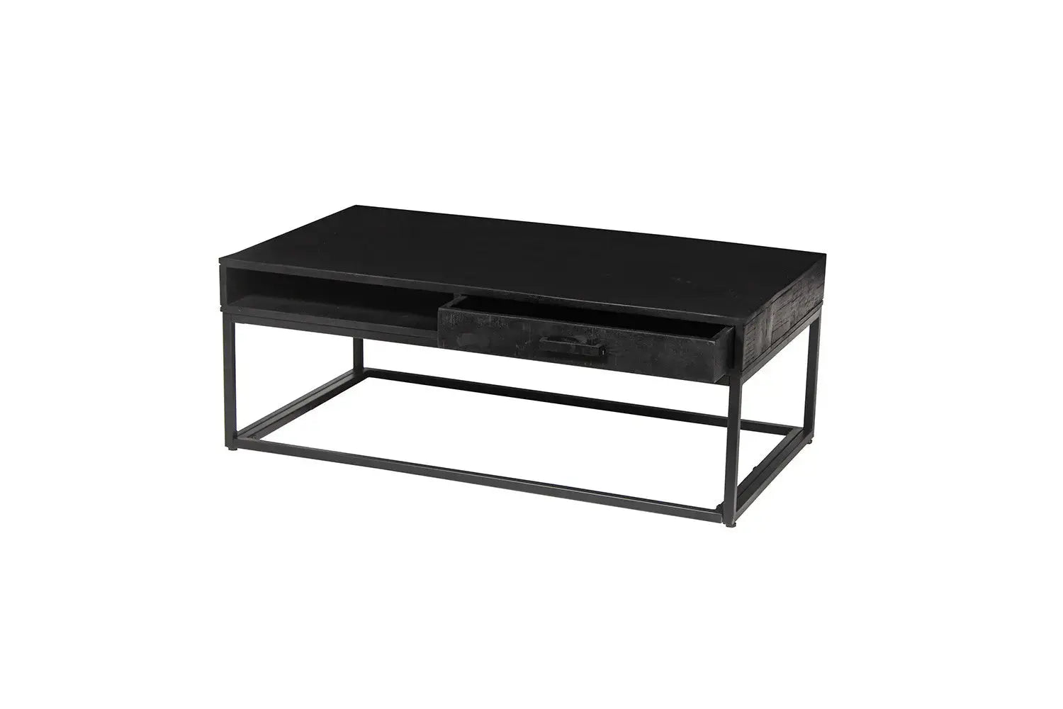 Table basse de salon avec tiroir AYORA noir - 110 cm - ROUSSEAU chez TIKAYLA