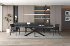 Table extensible ARYA ovale danoise pierre noir - 160 à 240 cm - ROUSSEAU chez TIKAYLA